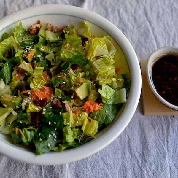 Easy Vegan Salad | Lettuce & Avocado Salad with Mustard Vinaigrette