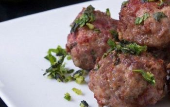 Keto Pan Fried Meatballs With Mint Gremolata