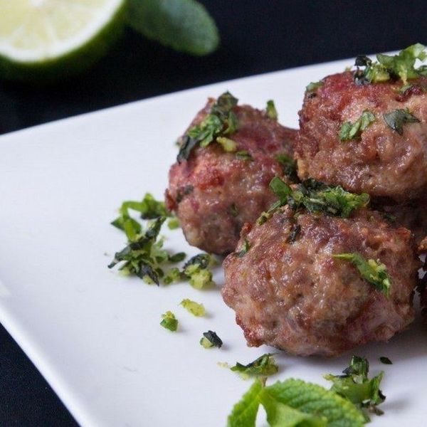Keto Pan Fried Meatballs With Mint Gremolata