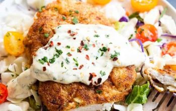 Paleo Chicken Milanese with Ranch Sauce {Whole30, Keto}