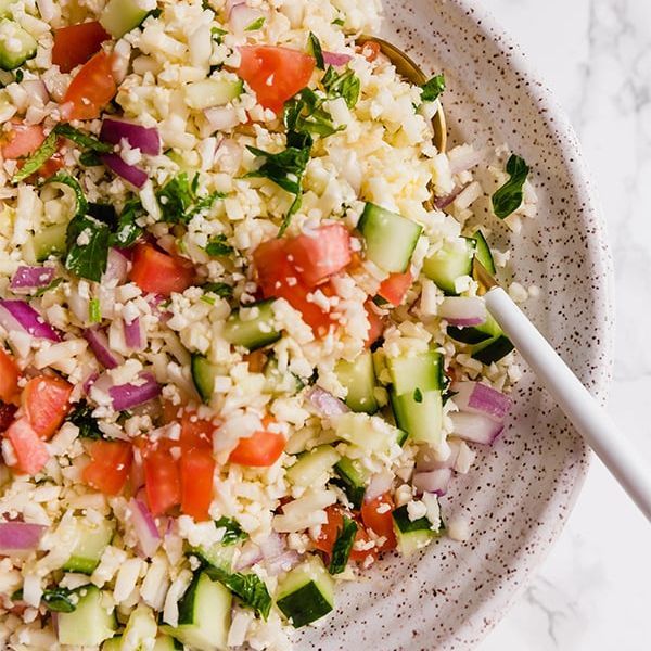 Grain Free Cauliflower Tabbouleh Salad
