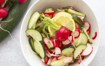 Cucumber Radish Salad with Lemon Dressing