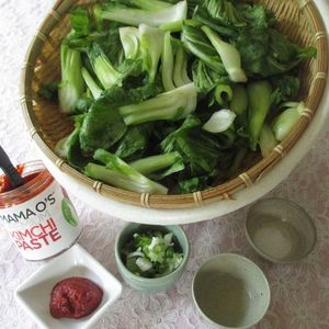 Baby Bok Choy Salad with Mama O’s Kimchi Paste