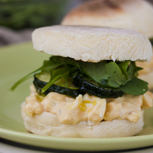English muffins with egg salad