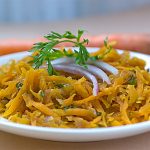 Warm Shredded Carrot Salad with Carrot Greens
