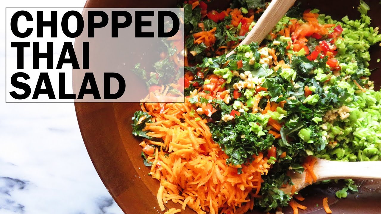 Chopped Thai Kale Salad (low carb + gluten free + vegan)