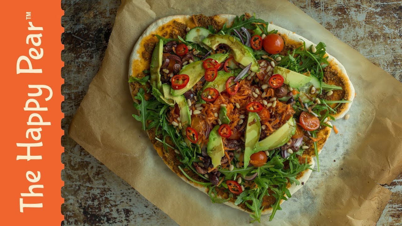 VEGAN SALAD PIZZA | THE HAPPY PEAR