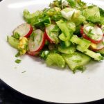 Russian Style Healthy Cooking Recipe, Vegetarian Red Radish Salad with Egg