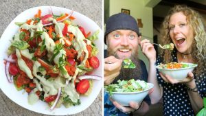 VEGAN BUFFALO CHICKEN SALAD with Sunflower Seed Ranch!