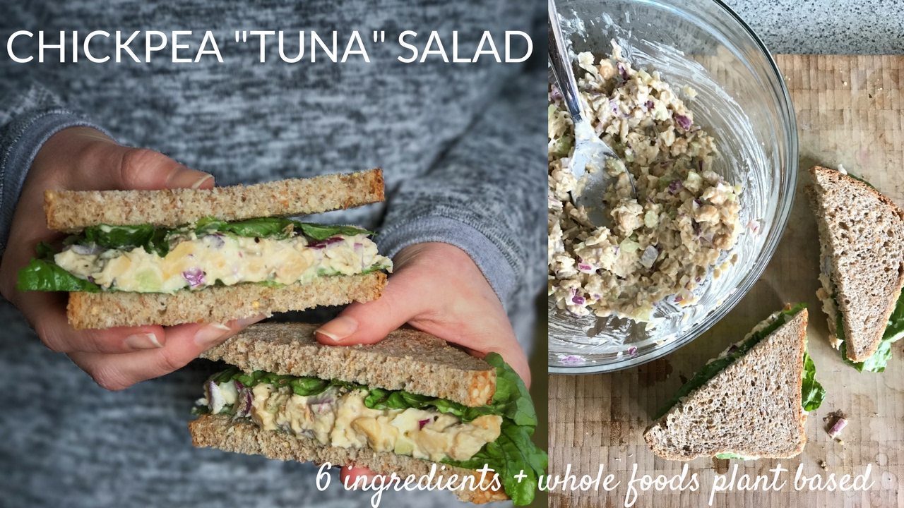 VEGAN CHICKPEA TUNA SALAD | 6 Ingredient Healthy Lunch Recipe!