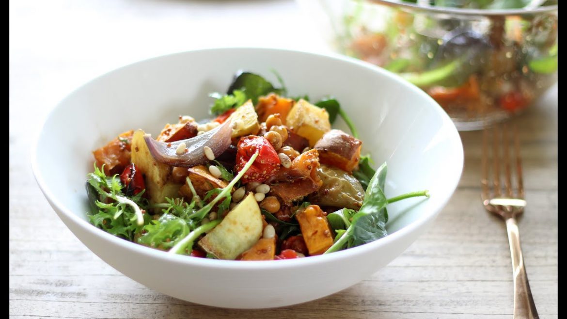 Roast Vegetable Salad Recipe with Maple Balsamic Dressing