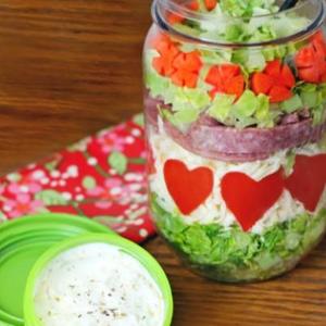 Salad in a Jar with Pepper Hearts