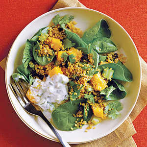 Curried Quinoa Salad with Cucumber-Mint Raita