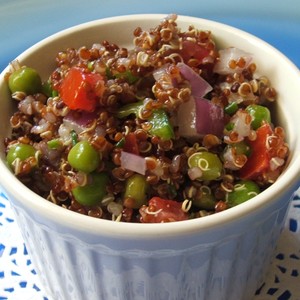 Red Quinoa Salad with Lemon Vinaigrette