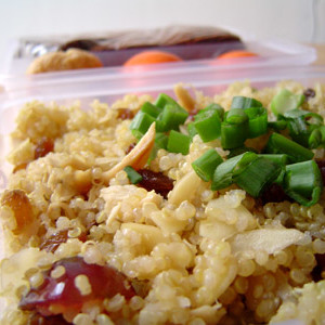 Quinoa Salad with Chicken, Sultanas and Almonds
