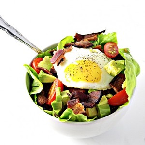 Bacon, Lettuce, Tomato, Egg, and Avocado Salad