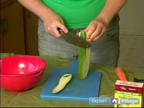 Quick and Easy Vegetarian Meals : Cutting Vegetables for a Salad Vegetarian Recipe