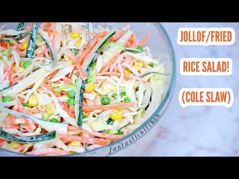 How to make coleslaw | Jollof/Fried rice salad.