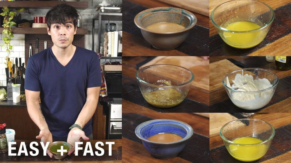 8 Healthy Salad Dressings (REALLY QUICK)