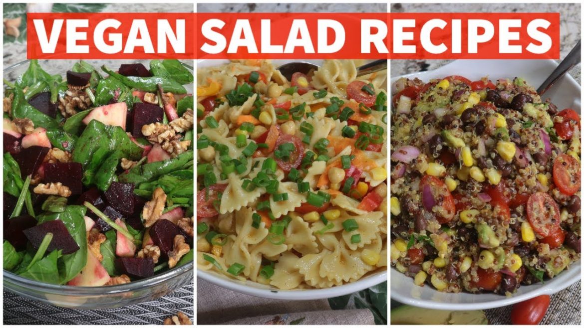 3 Healthy Vegan Salad Recipes/ Quarantine Vegan Meals