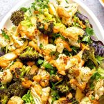 ROASTED BROCCOLI CAULIFLOWER SALAD WITH SUN DRIED TOMATO DRESSING | Vegan Richa Recipes