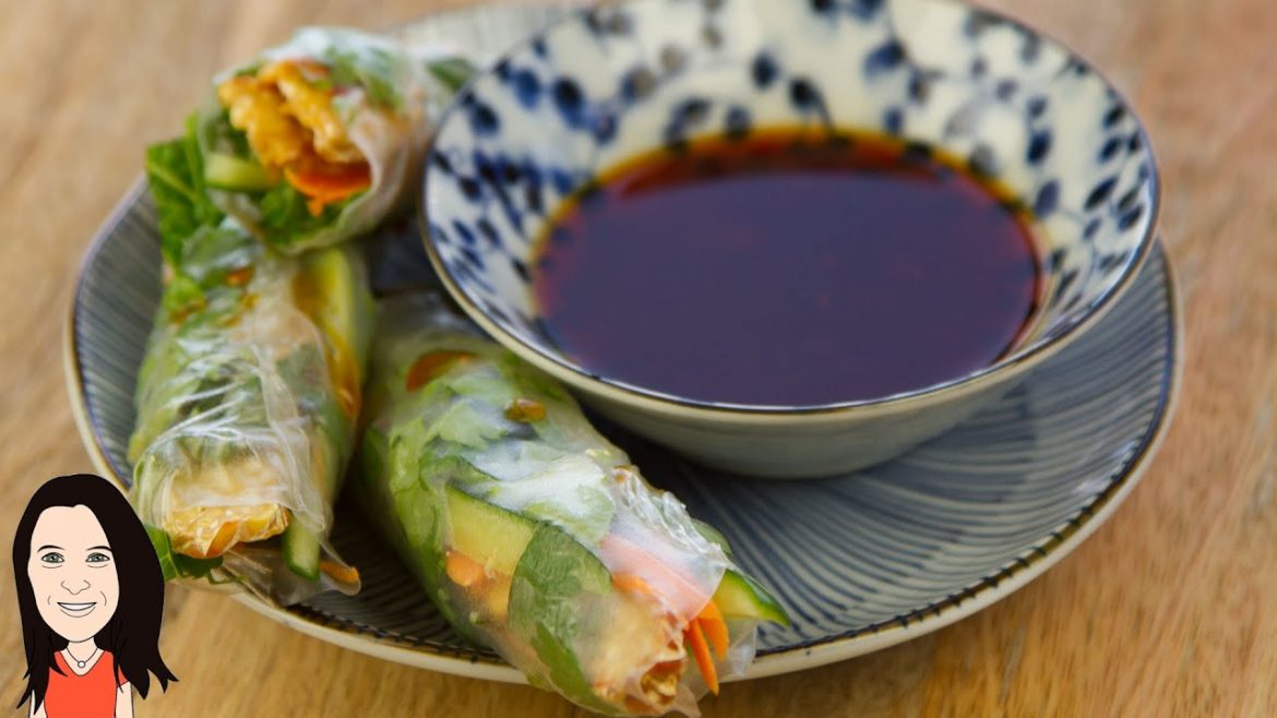 Vegan Rice Paper Spring Rolls with Asian Dipping Sauce – Gluten Free Recipe!