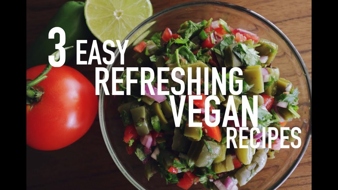 3 Easy Vegan Recipes // Nopalito (Cactus) salad, Shrimp-less Ceviche, Kale salad