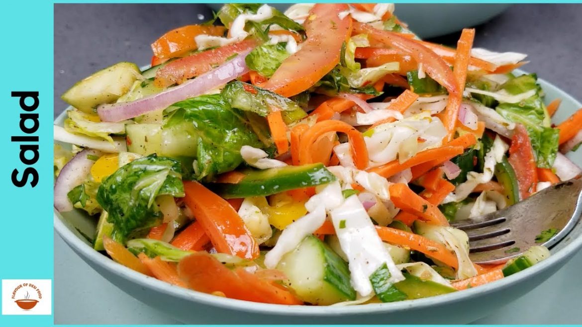 Green Salad | Super healthy and delicious Salad Recipe in Urdu Hindi | Flavour of Desi Food – EP 28