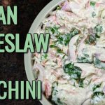 Raw Vegan Coleslaw with Zucchini, Vegan Salad Dressing, No Preservatives, Gluten-Free