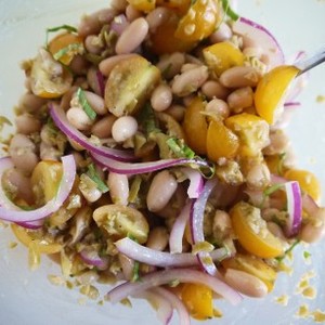 Tuscan Bean Salad with Green Olivada