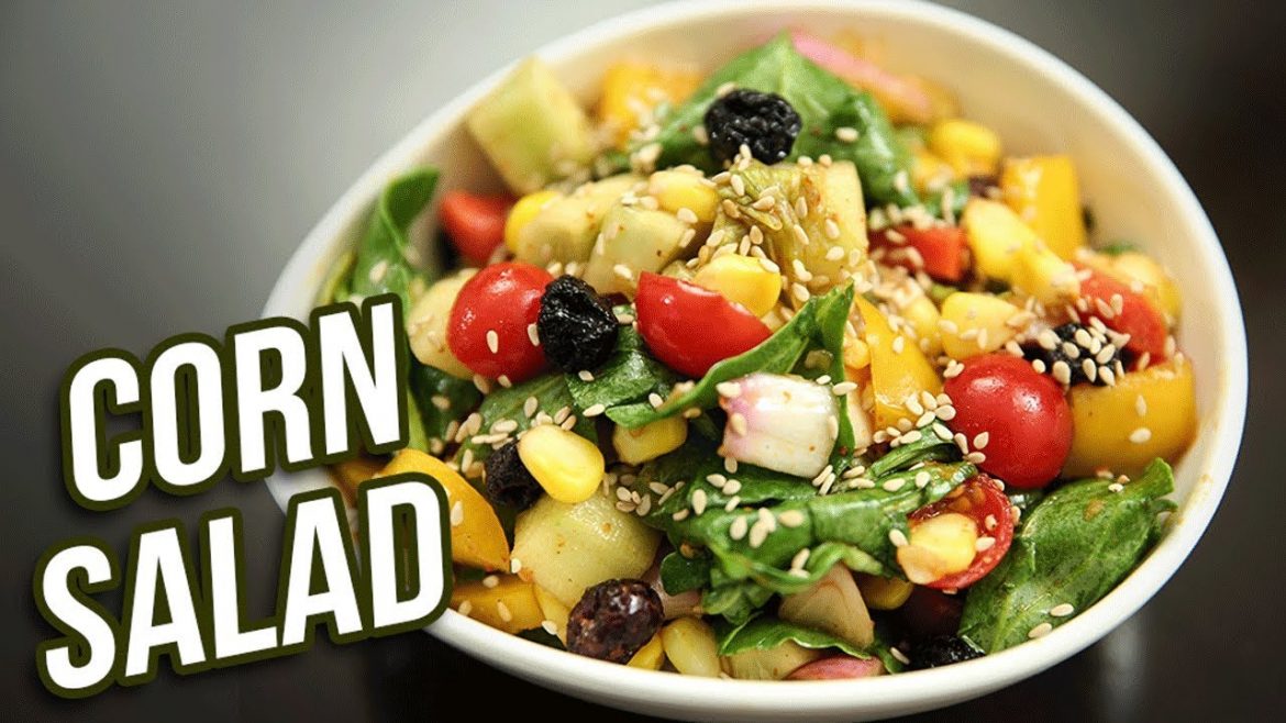 Corn Salad Recipe – How To Make Easy Salad With Dressing At Home – Vegetable Salad – Ruchi Bharani