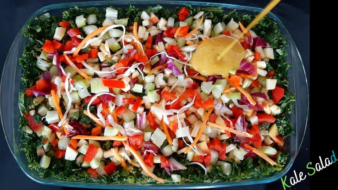 Kale Salad With Flax Maple Vinaigrette Dressing – Healthy Vegan Salad