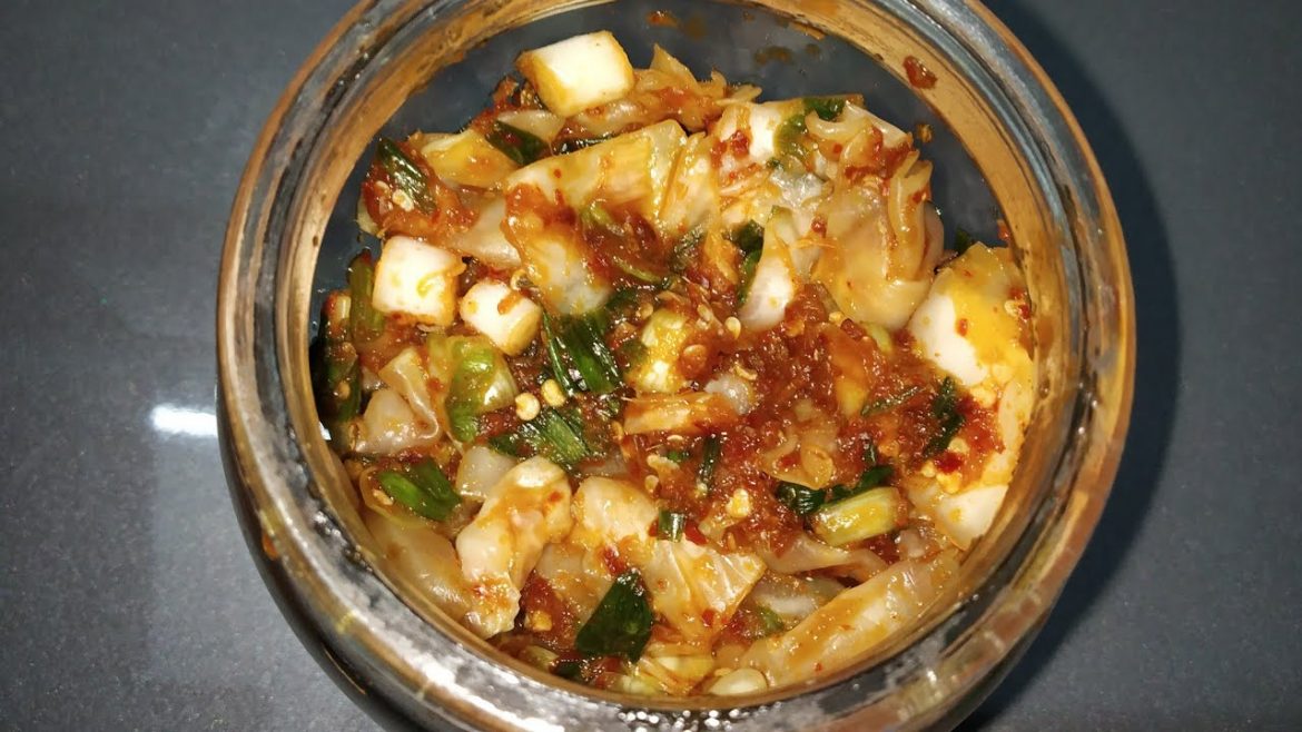 How to make quick Korean kimchi recipe at home/ vegetarian Kimchi Recipe/Korean kimchi