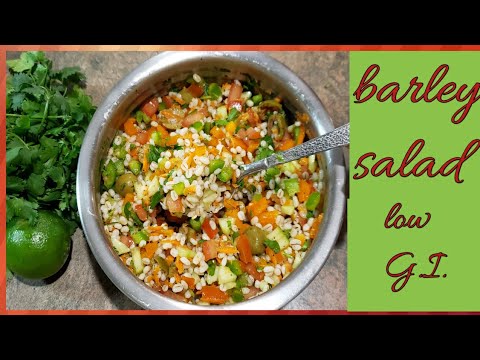 barley salad recipe. Helps in losing weight, keeps your skin hydrated and glowing.