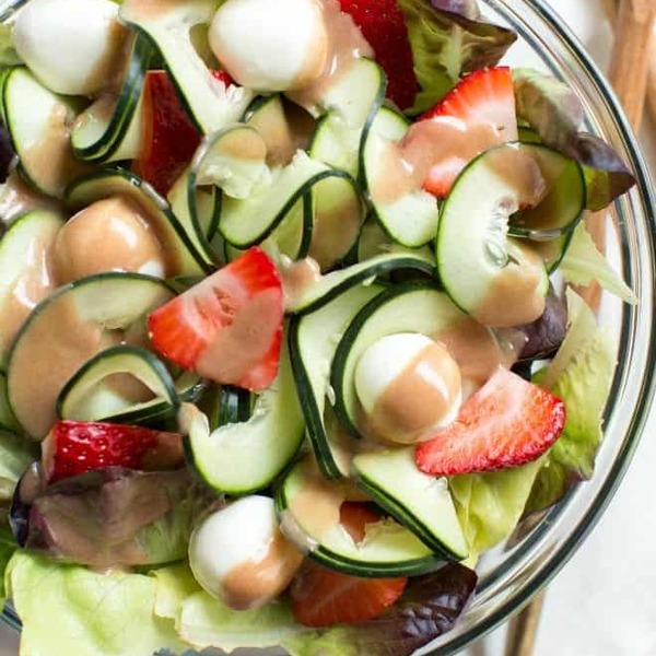Strawberry, Cucumber and Mozzarella Salad