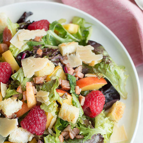 Nectarine Salad with Bacon Vinaigrette