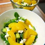 Peach, Cucumber and Honey Goat Cheese Salad