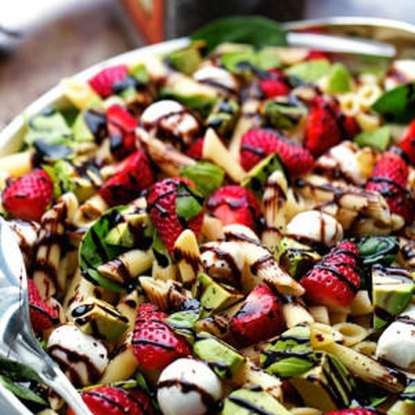Strawberry Caprese Pasta Salad with Balsam