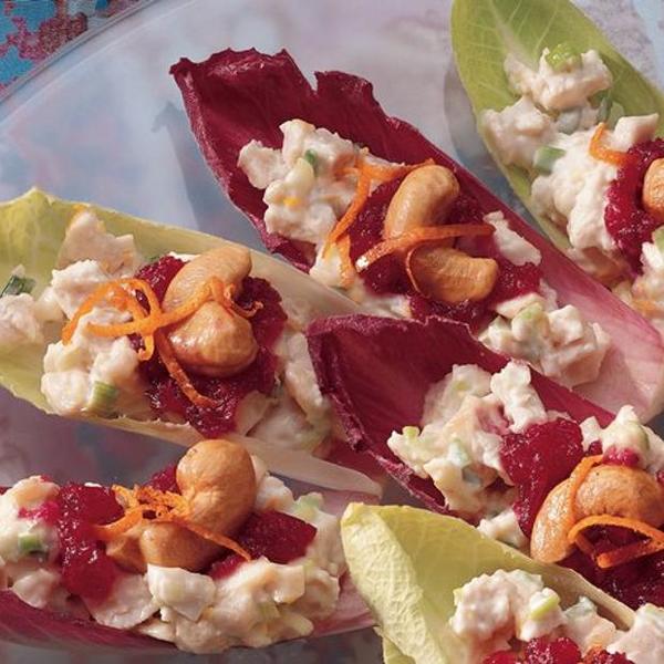 Endive With Cranberry Orange Chicken Salad