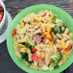 Rotini Pasta Salad with Broccoli Florets a