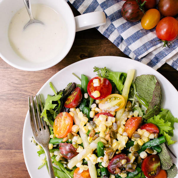 Summer Salad with Sesame Buttermilk Dressi