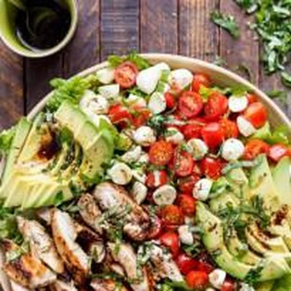 Chicken Avocado Caprese Salad