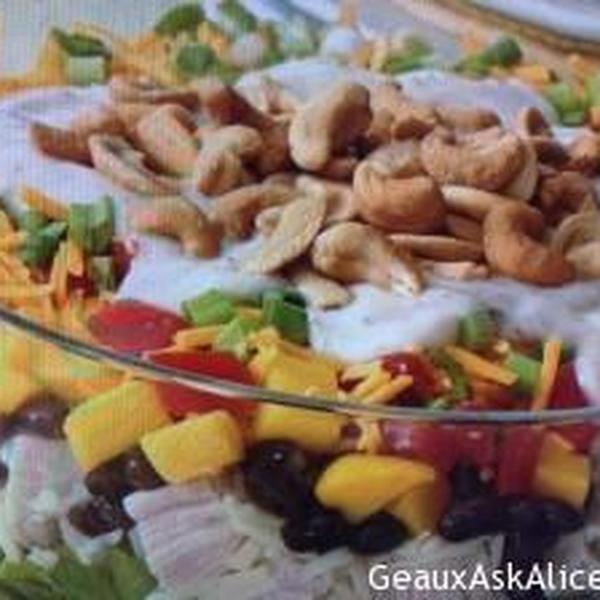 Layered Caribbean Chicken Salad