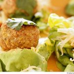 Meatballs With Green Papaya Salad In Lettuce Cups