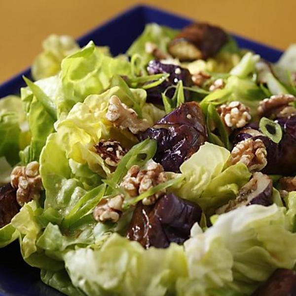 Grilled Eggplant Salad With Garlic-Miso Vinaigrette