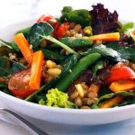 Lentil & vegetable salad with horseradish dressing
