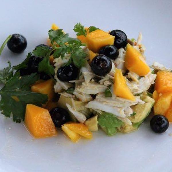 Crab Salad with Blueberries, Mango and Avo