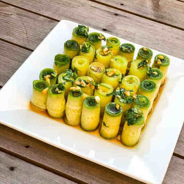 Keto Asian Rolled Cucumber Salad Recipe