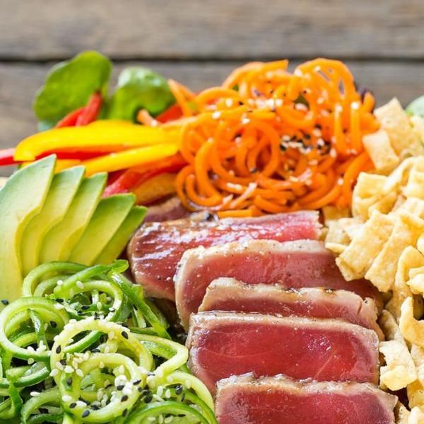 Ahi Tuna Salad with Sesame Ginger Dressing
