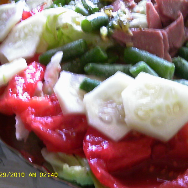 Disney’s Tomato Green Beans and Salami Salad With Vinaigrette